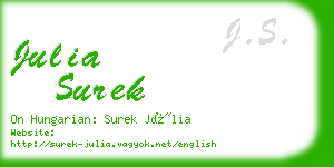 julia surek business card